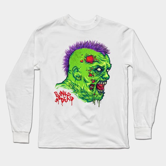 Zombie Punk Long Sleeve T-Shirt by HETCH666